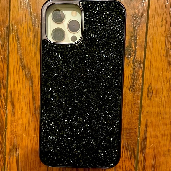 Nanette Lenore iPhone 12/12 Pro case sparkly black rhinestone - Picture 3 of 3